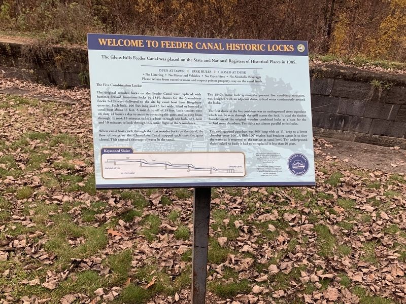 Welcome To The Feeder Canal Historic Locks Marker. Click for full size. Welcome To The Feeder Canal Historic Locks Marker image. Click for full size.