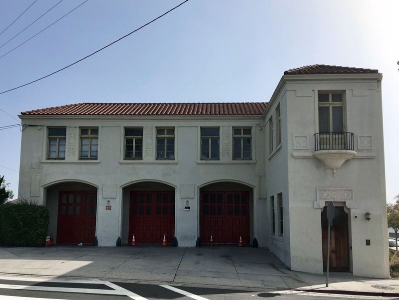 Old Fire Station and Marker image. Click for full size.