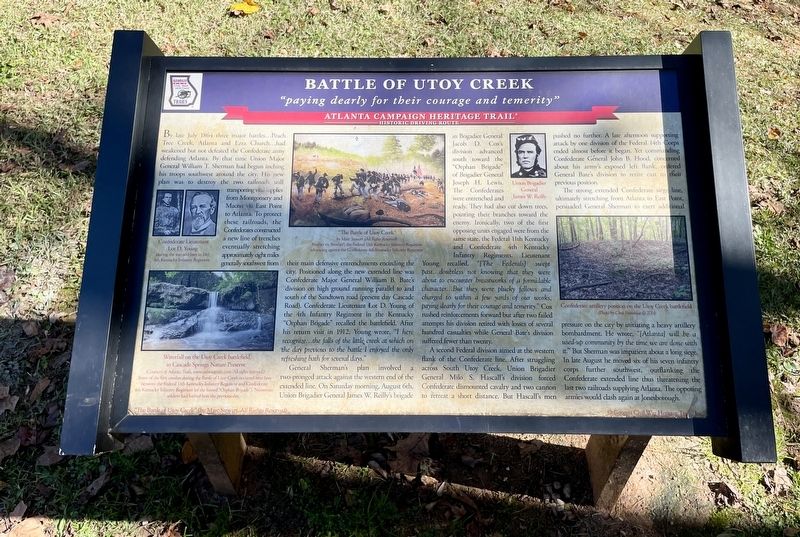 Battle of Utoy Creek Marker. Click for full size. Battle of Utoy Creek Marker image. Click for full size.