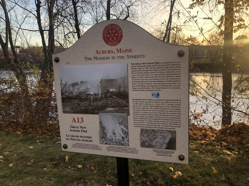 Great New Auburn Fire / Le Grand Incendie du Nouvel-Auburn Marker image. Click for full size.