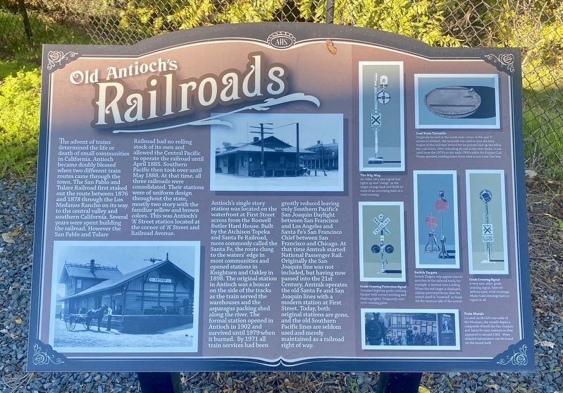 Old Antioch's Railroads Marker image. Click for full size.