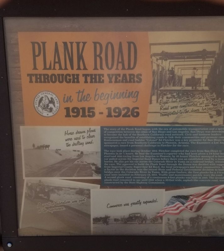 Plank Road Marker - Panel 1 image. Click for full size.