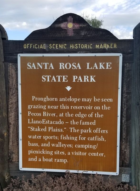 Santa Rosa Lake State Park Marker - Front Side image. Click for full size.