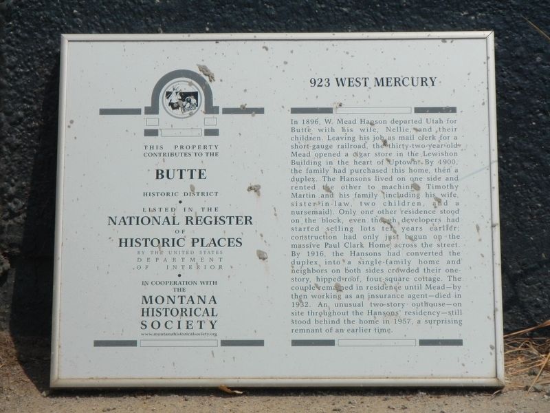 923 West Mercury Marker image. Click for full size.
