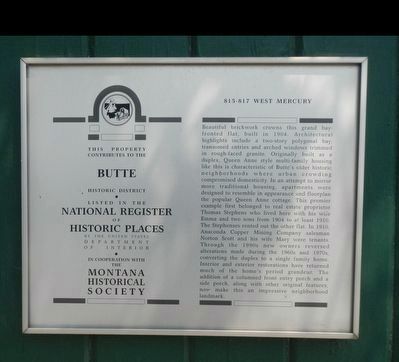 815-817 West Mercury Marker image. Click for full size.