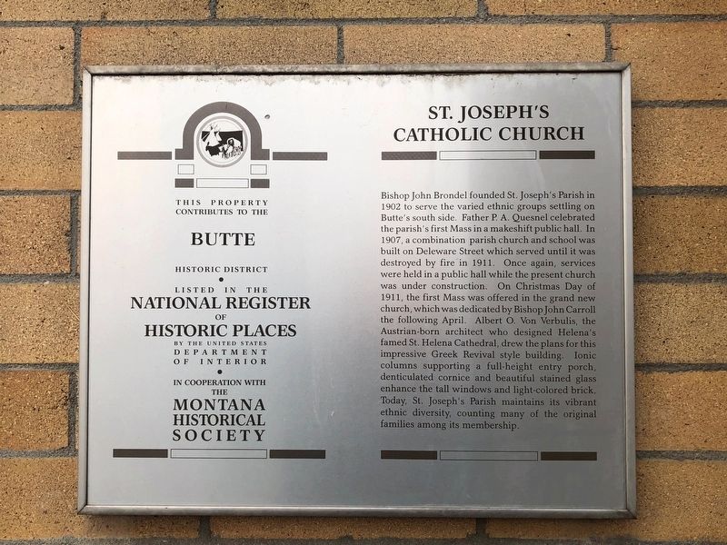 St. Joseph's Catholic Church Marker image. Click for full size.