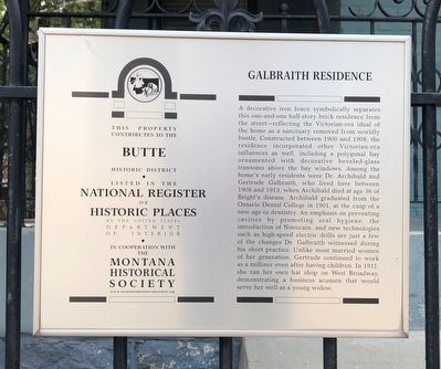 Galbraith Residence Marker image. Click for full size.