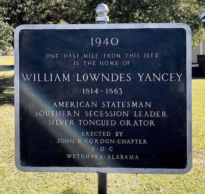 Williams Lowndes Yancey Marker image. Click for full size.