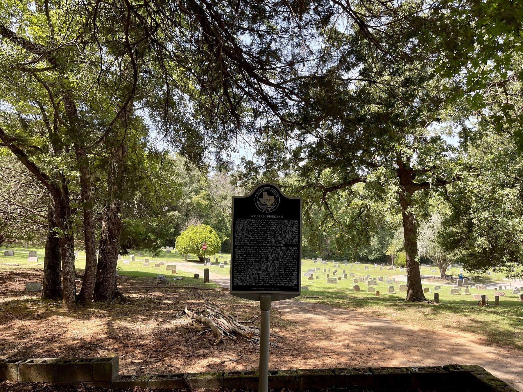 William Freeman Marker in Memorial Cemetery image. Click for full size.
