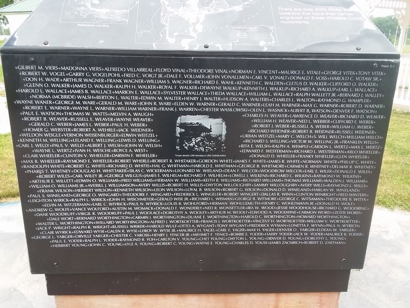 Williams County World War 2 Memorial image. Click for full size.