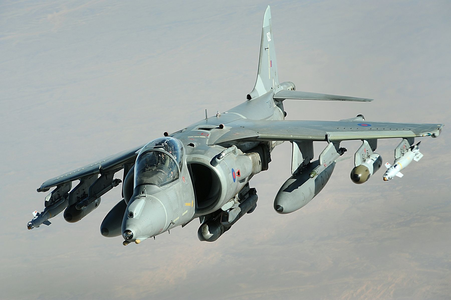 British Aerospace Harrier GR.9 in flight image. Click for full size.
