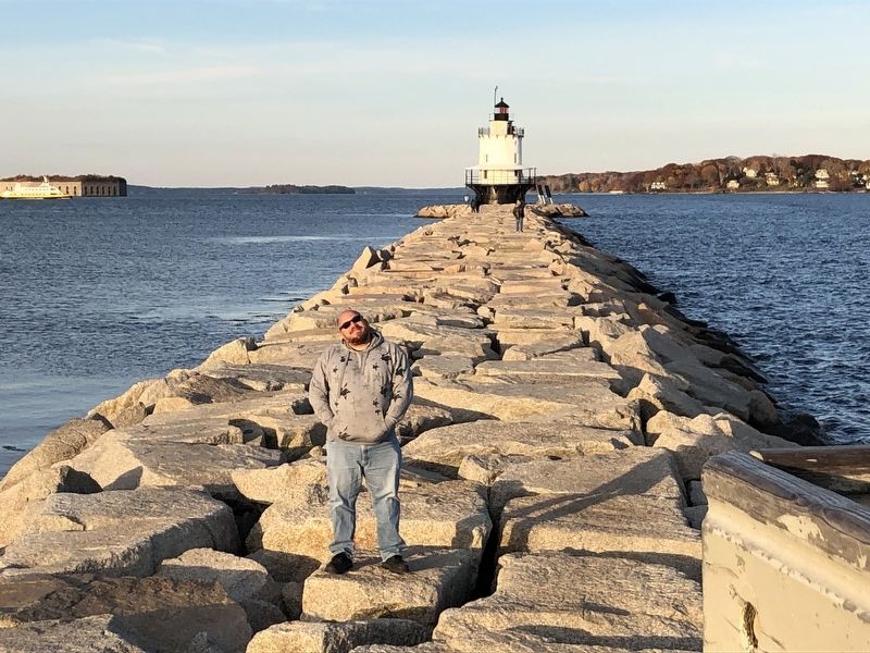 The Spring Point Ledge Light is accessible via the rock path image. Click for full size.