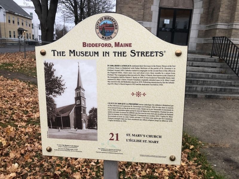 St. Mary's Church / L'�glise St. Mary Marker image. Click for full size.