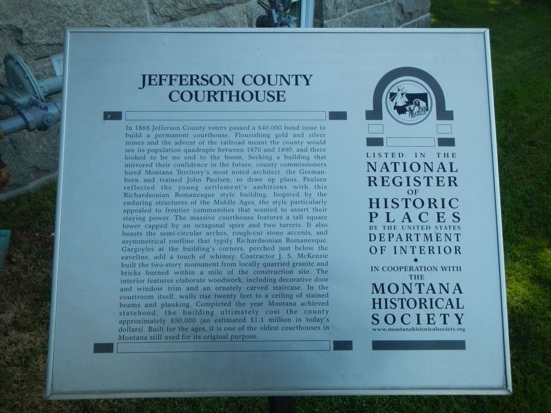 Jefferson County Courthouse Marker image. Click for full size.