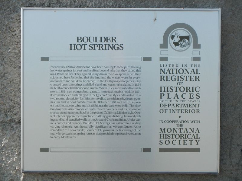 Boulder Hot Springs Marker image. Click for full size.