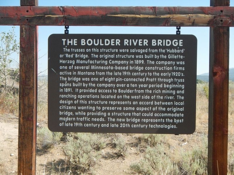 The Boulder River Bridge Marker image. Click for full size.