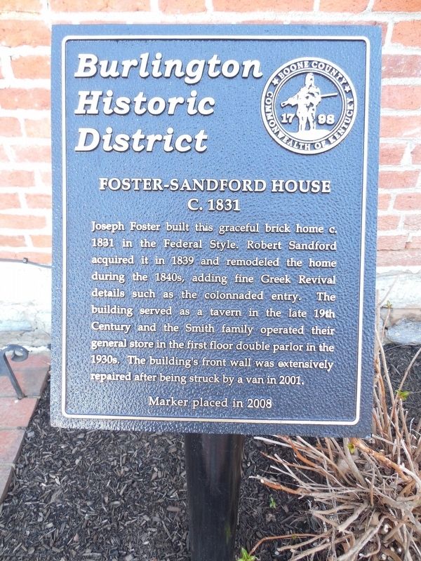 Foster-Sandford House Marker image. Click for full size.