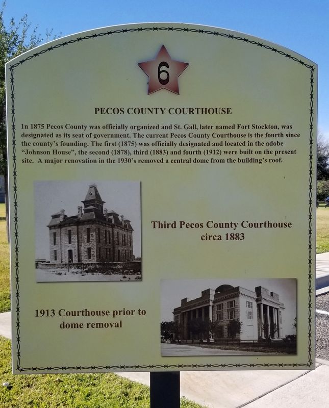 Pecos County Courthouse Marker image. Click for full size.