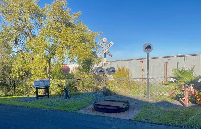 Old Antioch's Railroads Marker - wide view image. Click for full size.