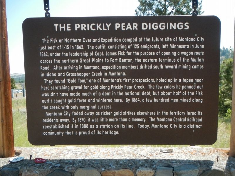 The Prickly Pear Diggings Marker image. Click for full size.