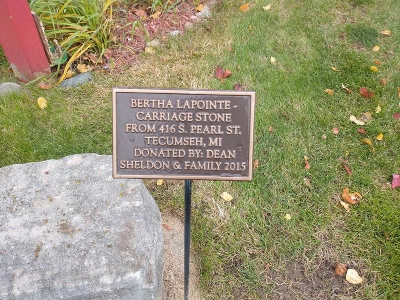 Bertha Lapointe - Carriage Stone Marker image. Click for full size.