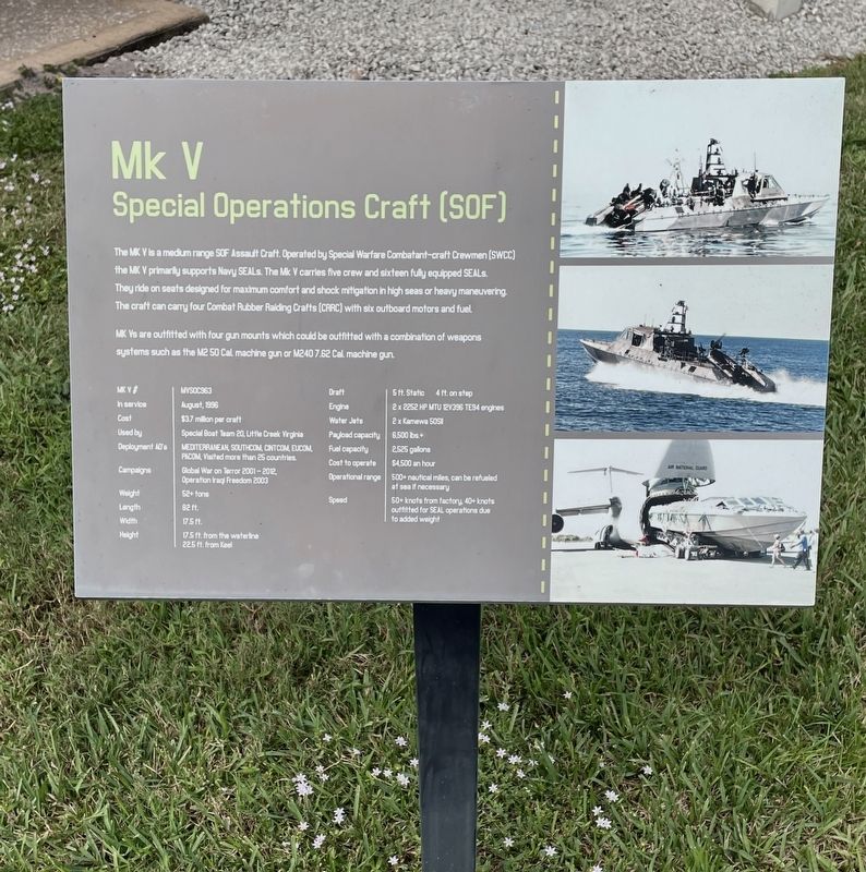 Mk V Special Operations Craft [SOC] Marker image. Click for full size.