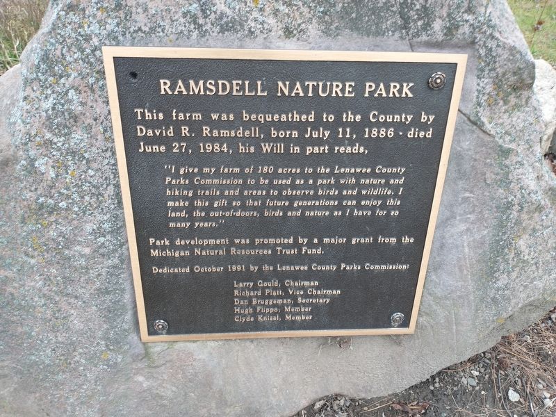 Ramsdell Nature Park Marker image. Click for full size.
