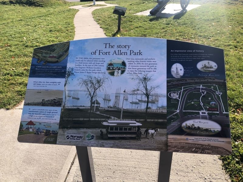 The story of Fort Allen Park Marker image. Click for full size.
