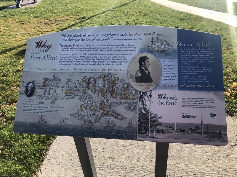 Why build Fort Allen? Marker image. Click for full size.