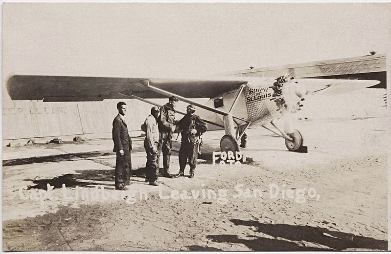 <i>Capt. Lindbergh leaving San Diego </i> image. Click for full size.