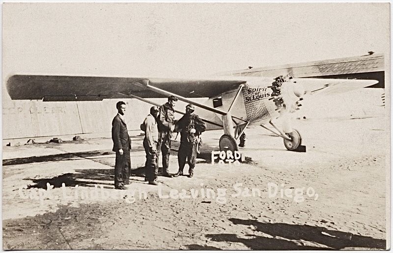 <i>Capt. Lindbergh leaving San Diego </i> image. Click for full size.