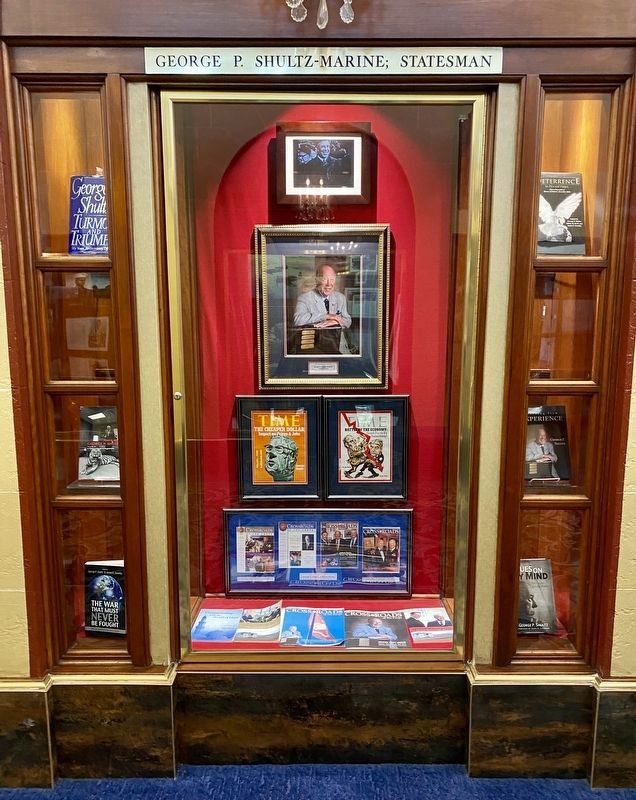 Lobby interior: George Schultz memorabilia display. Click for full size. Lobby interior: George Schultz memorabilia display image. Click for full size.
