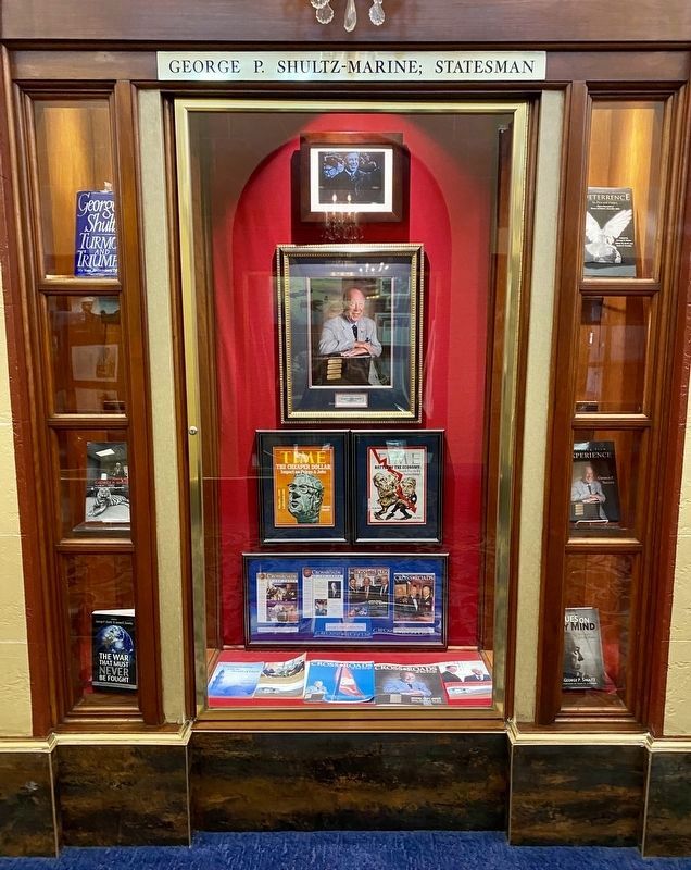 Lobby interior: George Schultz memorabilia display image. Click for full size.