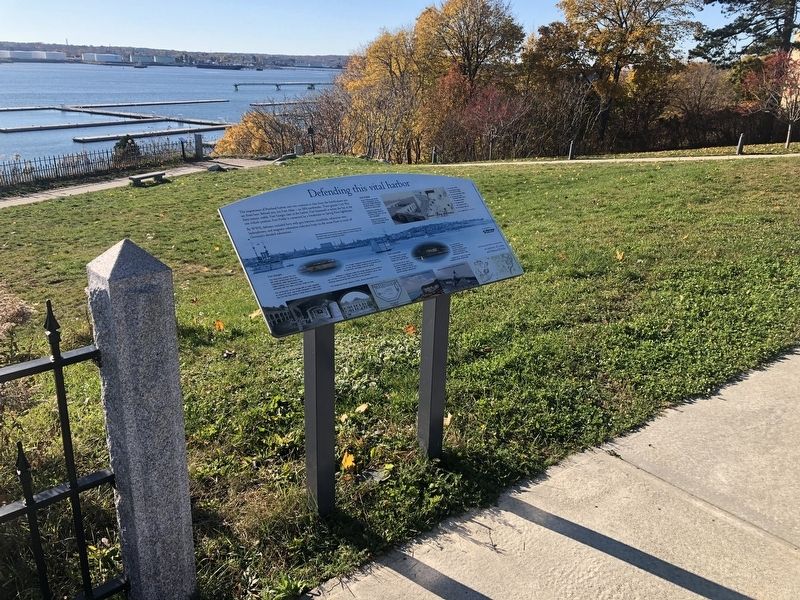 Defending this vital harbor Marker image. Click for full size.
