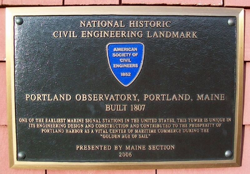 Portland Observatory, Portland, Maine Marker image. Click for full size.