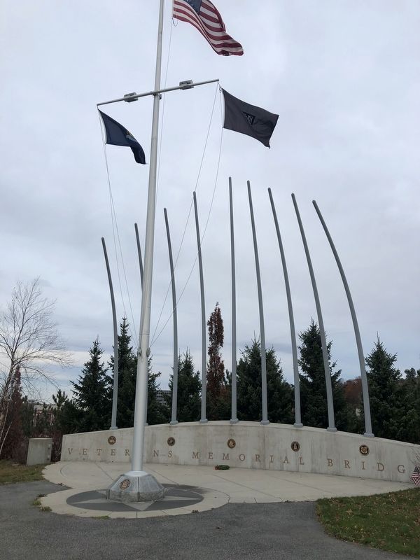 Veterans Memorial Bridge Marker. Click for full size. Veterans Memorial Bridge Marker image. Click for full size.