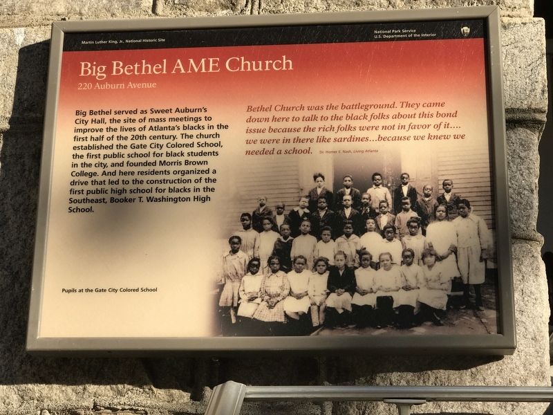 Big Bethel A.M.E. Church Marker image. Click for full size.