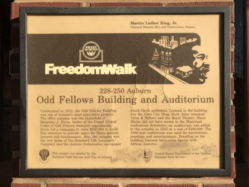 Odd Fellows Building and Auditorium Marker image. Click for full size.
