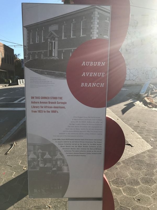 Auburn Avenue Branch Marker image. Click for full size.