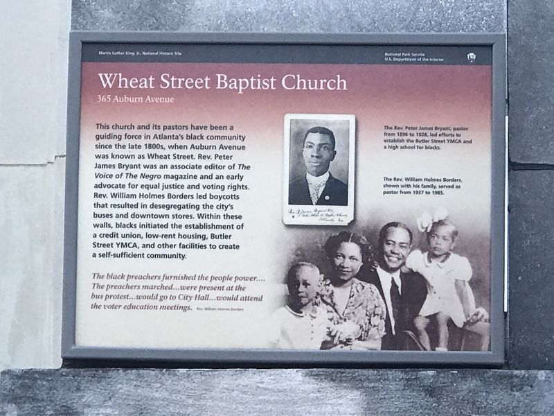Wheat Street Baptist Church Marker. Click for full size. Wheat Street Baptist Church Marker image. Click for full size.