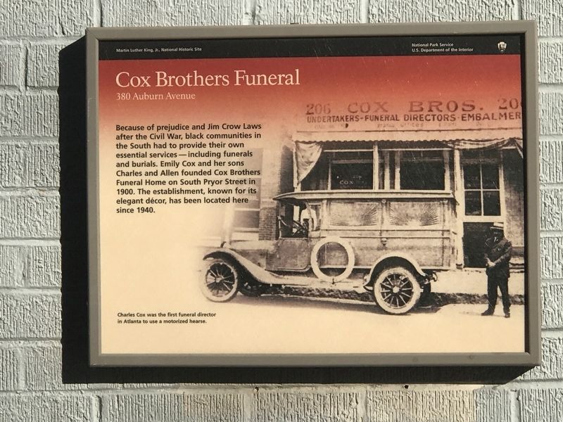 Cox Brothers Funeral Marker image. Click for full size.