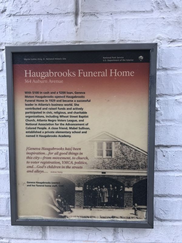 Haugabrooks Funeral Home Marker. Click for full size. Haugabrooks Funeral Home Marker image. Click for full size.