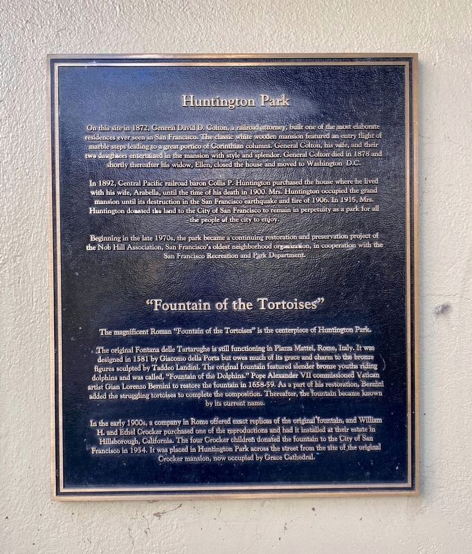 Huntington Park/Fountain of the Tortoises Marker. Click for full size. Huntington Park/Fountain of the Tortoises Marker image. Click for full size.