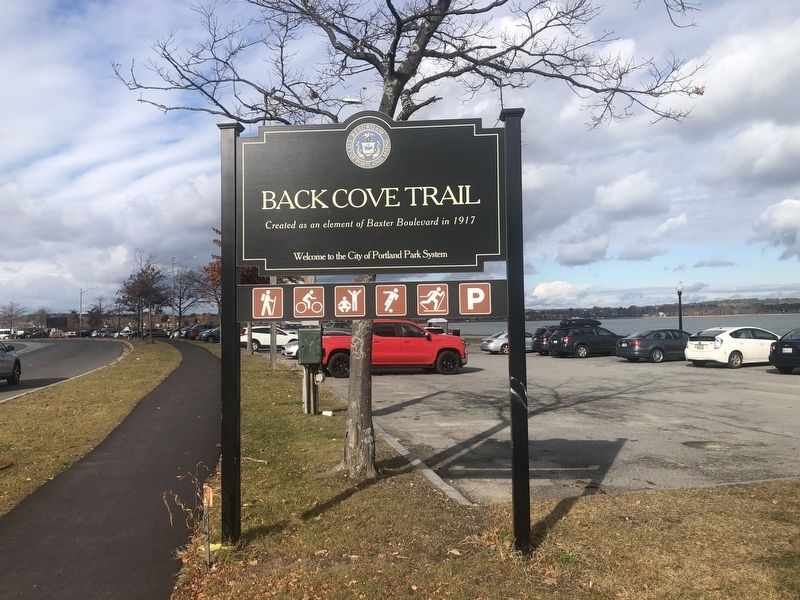 Back Cove Trail Marker. Click for full size. Back Cove Trail Marker image. Click for full size.