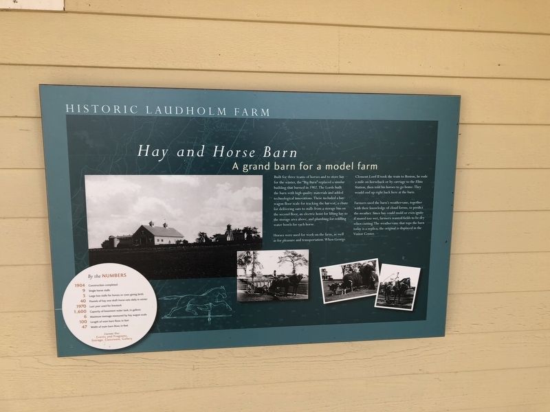 Hay and Horse Barn Marker. Click for full size. Hay and Horse Barn Marker image. Click for full size.
