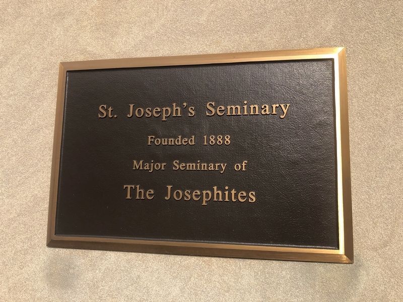 St. Joseph's Seminary Marker. Click for full size. St. Joseph's Seminary Marker image. Click for full size.