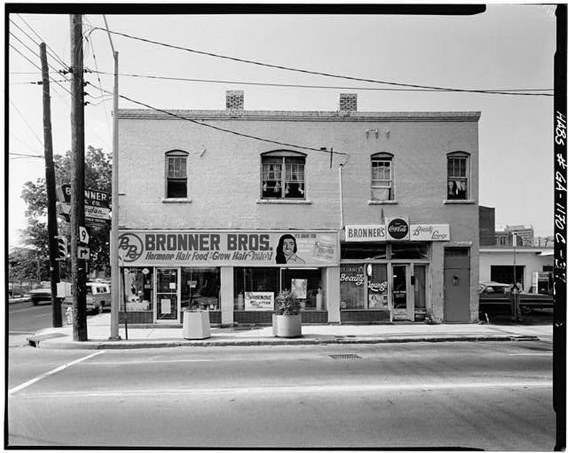 Bronner Brothers Store Marker detail (original) image. Click for full size.