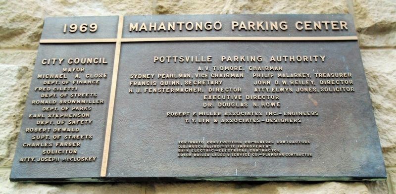 Mahantongo Parking Center Marker (1969) image. Click for full size.