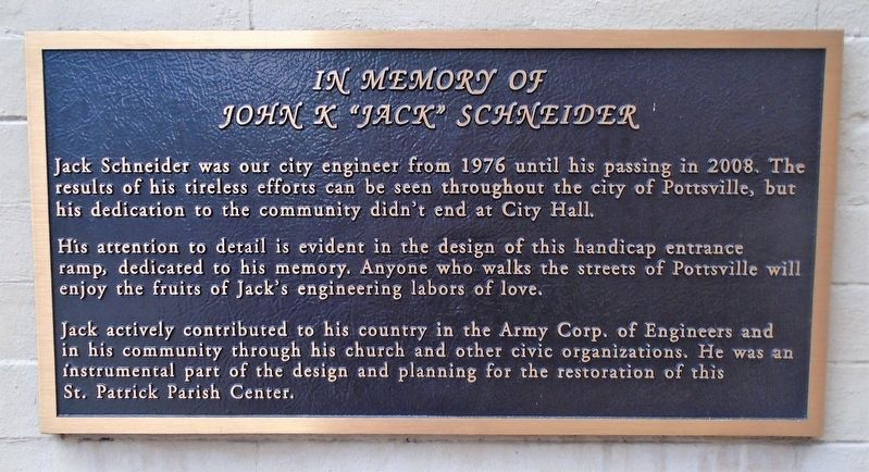 John K. "Jack" Schneider Marker image. Click for full size.