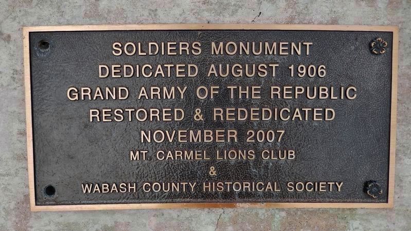 Wabash County Soldiers Monument<br>(<i>2007 re-dedication</i>). Click for full size. Wabash County Soldiers Monument<br>(<i>2007 re-dedication</i>) image. Click for full size.